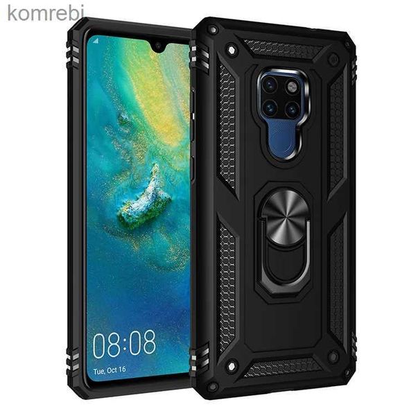 Capas de telefone celular Capa de telefone para Huawei Mate 20 x 30 Pro Lite Armadura de carro de luxo à prova de choque suporte de anel de dedo ímã anti-queda capa de suporte l240110