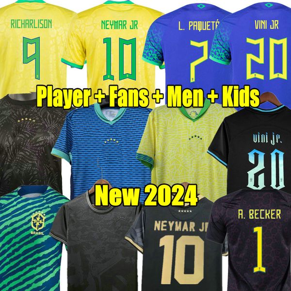Richarlison 2024 Antony Casemiro İsa Brazils Futbol Formaları Camiseta Raphinha Paqueta Vini Jr Rodrygo Brasil Maillots Futbol Gömlek Erkek Kadın Çocuklar Üniforma 36