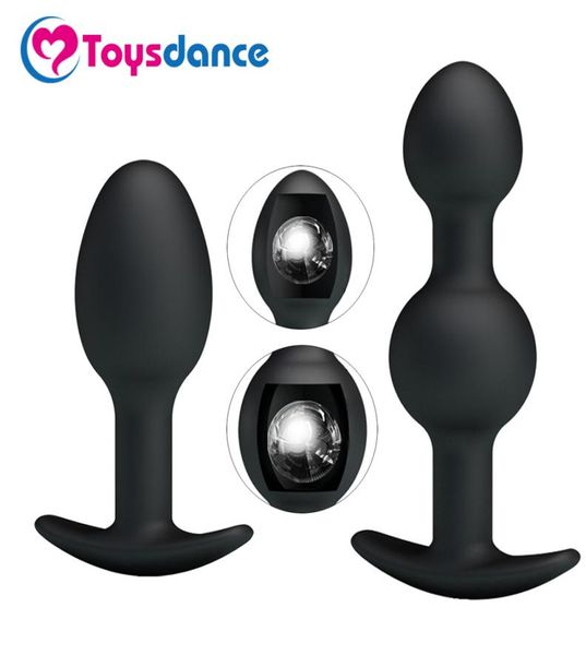 Toysdance Удовольствие для взрослых Анальные шарики Чувственные секс-игрушки Черный силиконовый Анальная пробка Продукты секса для пары Тренажер для мышц ануса Y2004093721149