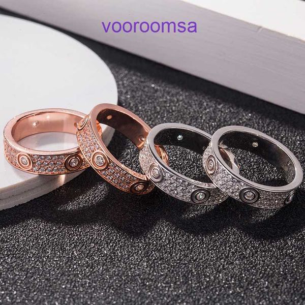 Дизайнерские кольца Carter для женщин и мужчин из стерлингового серебра S925, трехрядное кольцо с бриллиантами в виде звездного неба и влюбленной пары, покрытое винтом из розового золота 18 карат, в оригинальной коробке