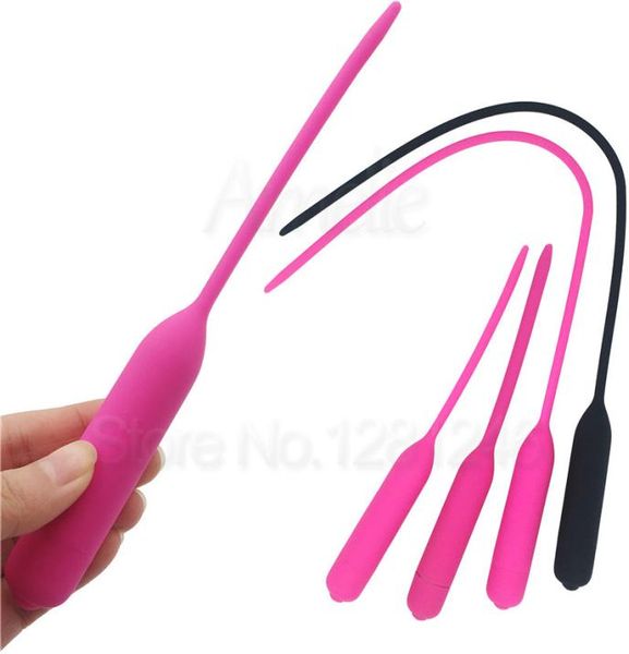 Nuovo vibratore uretrale lungo Masturbatore maschile Giocattoli del sesso Spina vibrante in silicone Suoni uretrali Dilatatori Prodotti del sesso per gli uomini S3654306