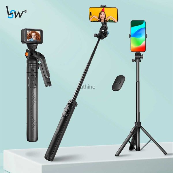 Monopiedi per selfie Supporto per treppiede per selfie stick con telecomando wireless Testa a sfera con rotazione a 360 gradi per selfie/registrazione video/streaming live/vlogging YQ240110