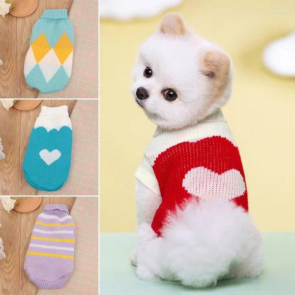 Abbigliamento per cani Maglione per gatti di Natale Pullover Maglieria invernale Abbigliamento all'uncinetto per cani di piccola taglia Chihuahua Yorkies Giacca per cuccioli Abbigliamento per animali domestici