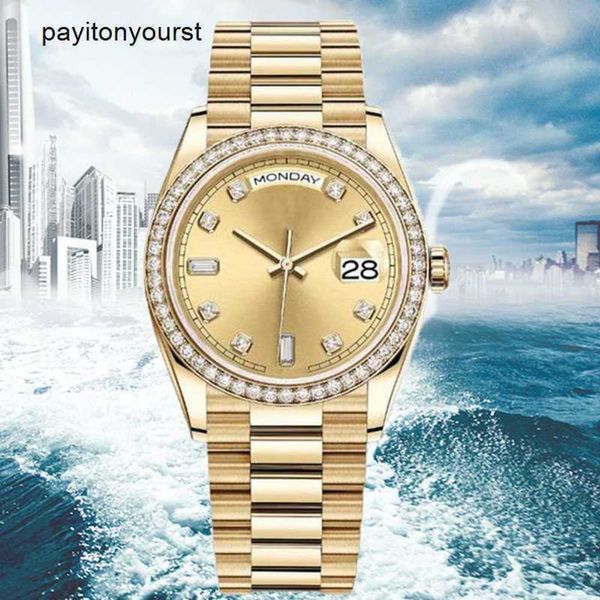 Rolaxs-Uhr, Diamant-Uhren, Herren, automatische mechanische Saphir-Luxus-Armbanduhr, hochwertige Original-Tag-Datum-Sport-Taucharmbanduhr für Herren, RJ