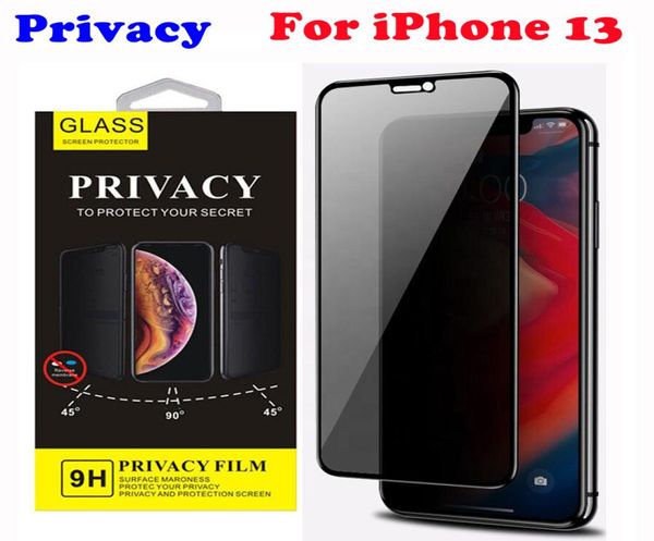 Protecteur d'écran en verre trempé anti-espion à couverture complète de confidentialité pour iPhone 13 12 11 Pro Max XS XR 8 Samsung S20 FE S21 Ultra A12 A32 42750808