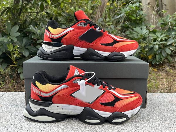 Og DTLR Designer Casual 9060 Fire Sign Laufschuhe Orange Rot Gelb U9060DMG für Herren Damen New Balances Trainer Sneakers