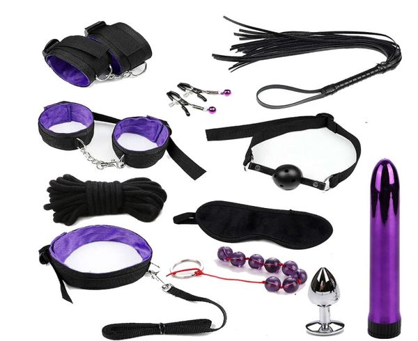 Sex Intim BDSM Bondage Kit Set Silikon Anal Vibrator Fetisch Sexspielzeug für Paare Sklavenspiel Hände Erotische Positionierung Y181020051780264