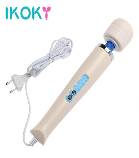 IKOKY Vibrador poderoso tamanho grande AV Rod 30 velocidades varinha mágica massageador estimulador de clitóris brinquedos sexuais para mulheres brinquedos eróticos q1707185991704