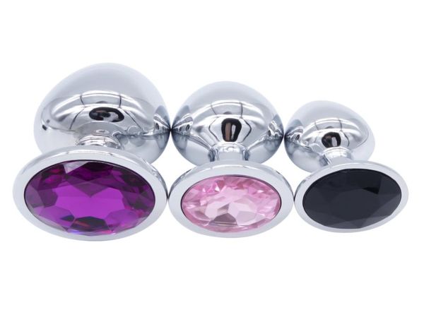 Domi 3 pzset Gioco per adulti Inossidabile Botty Beads Butt Plug Mix Colore Metallo Giocattoli anali Y190703024959925