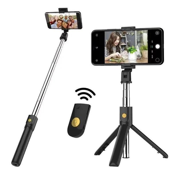 Monopods 3 In 1 Kablosuz BluetoothCompatable Katlanabilir Monopod Deklanşör Uzaktan Uzatılabilir Mini Tripod Selfie Stick Telefon için