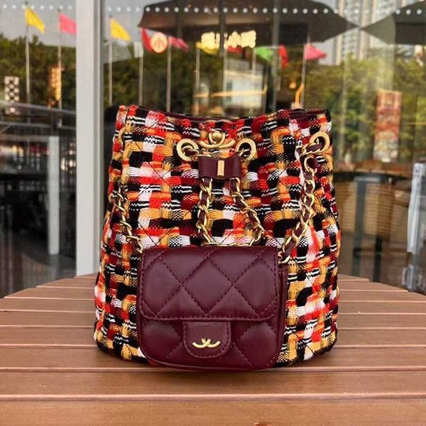 Çift Çanta Kadınlar Sırt Çantası Zinciri Omuz Tasarımcısı 23A Backpacks Mini Luxurys Tüvit Deri Cüzdanlar Okul Sepet Moda Flep Bags Crobody Hbags Black Tote