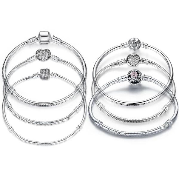 Braccialetti 100% 925 sterling silver a forma di cuore fiocco di neve braccialetti per le donne misura originale pan charms perline belle gioielli di compleanno fai da te regalo