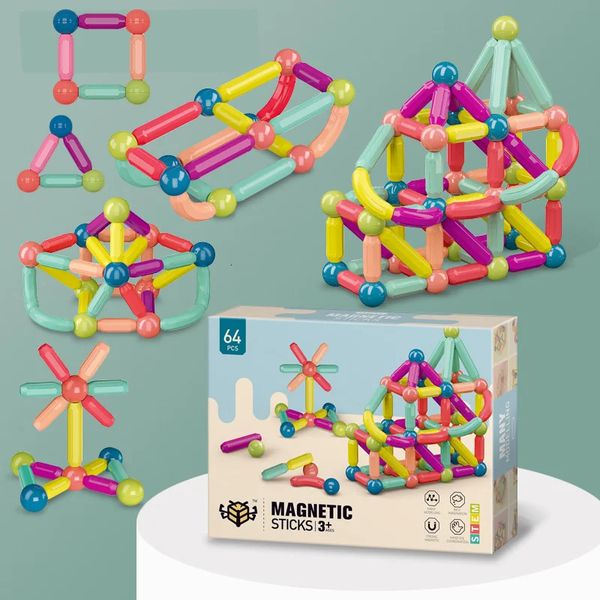 Bambini Bastone Magnetico Building Blocks Designer Magnete Costruttore Asta di Mattoni Montessori Giocattoli Educativi Per Bambini Ragazzo Ragazza Regalo 240110