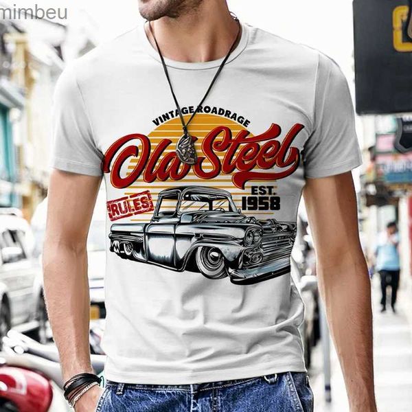 T-shirt da uomo Top T-shirt da uomo Vintage Car Design Harajuku Sportswear 2022 Nuova manica corta Moda di lusso Hot O Collo Tuta Street TeesL240110