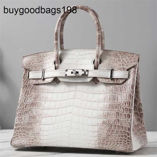 Borse Himalayans Borse Himalayans Borsa Himalayanss in vera pelle Tote Bianco Lusso Puro fatto a mano Pelle di coccodrillo di alta qualità Logo originale femminile