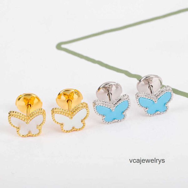 Collane di design Gioielli in argento sterling puro di marca 925 per le donne Set di gioielli da sposa con farfalla in madreperla Set di bracciali con collana Top di lusso
