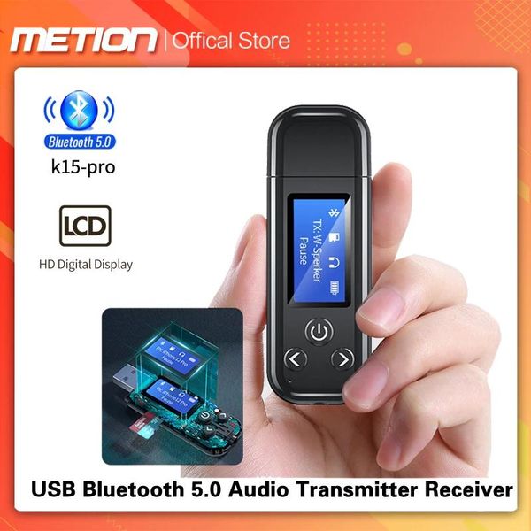 Anschlüsse Neuer USB-Bluetooth 5.0-Audiosender-Empfänger LCD-Display Eingebauter Akku 3,5-mm-Aux-RCA-Stereo-Wireless-Adapter Tv-PC-Auto