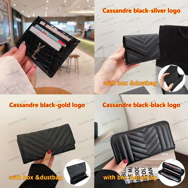 2024 Cassandre Designer Wallet Designer Titular do cartão de crédito Porte Monnaie Flap Luxury Wallet Ladies Wallet