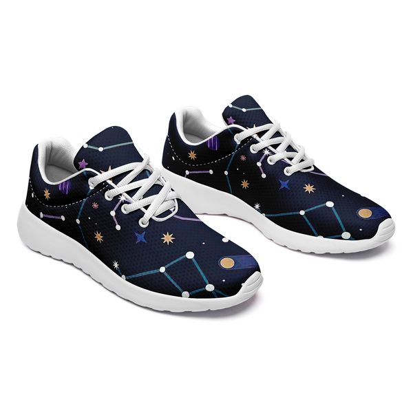 Coolcustomize Cielo stellato personalizzato spazio stella galassia nome proprio logo numero immagine uomo tennis corsa scarpe da passeggio comfort personalizzato stringate scarpe da ginnastica da donna