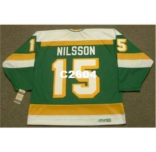 Chen37 Men 15 KENT NILSSON Minnesota North Stars 1985 CCM Vintage RETRO Домашний хоккейный трикотаж или на заказ любое имя или номер в стиле ретро Jer5642557