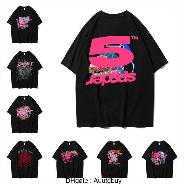 sp5der camiseta feminina manga curta masculina e feminina high street pike roupas hip hop espuma qualidade manga curta tamanho europeu XS-XXL UEY6