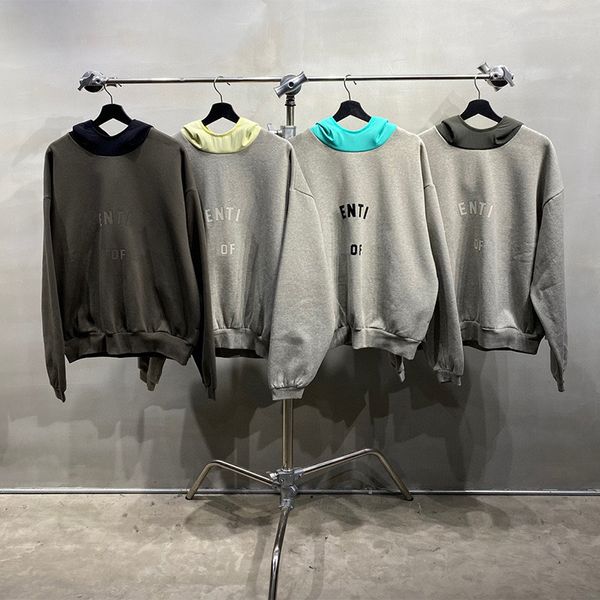 ABD Plus Boyut Hoody Sonbahar Kış Erkek Kadınları Büyük Boy 3d Silikon Logo Baskı Patchwork Kapüşonlu Sweatshirt Kaykay Hoodie 24SS 0110