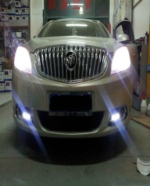 1 psairlot süper parlak osram LED cips LED gündüz koşu ışık Drl Buick excelle gt verano led sis 9841049 için sis lambası kapağı ile