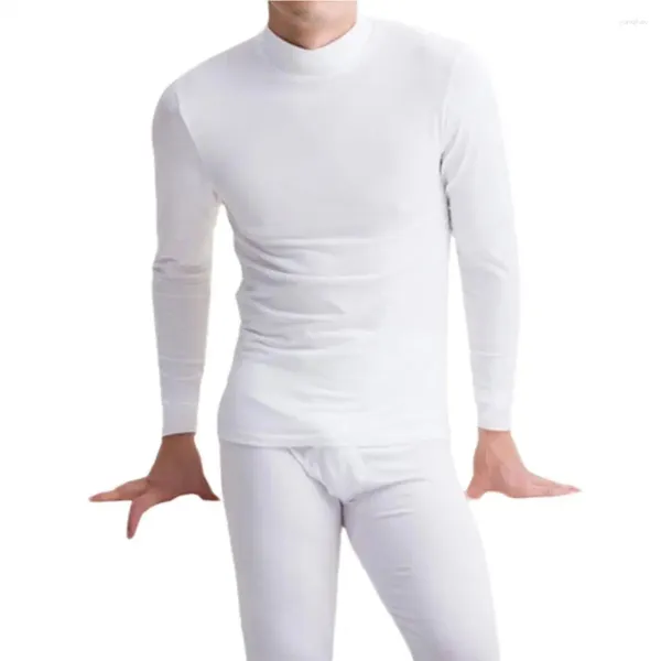 Indumenti da notte da uomo Abbigliamento termico da uomo Mutande lunghe Intimo da uomo in cotone ABITI Dolcevita Top invernali Pantaloni SET DA 2 PEZZI Caldo velluto spesso