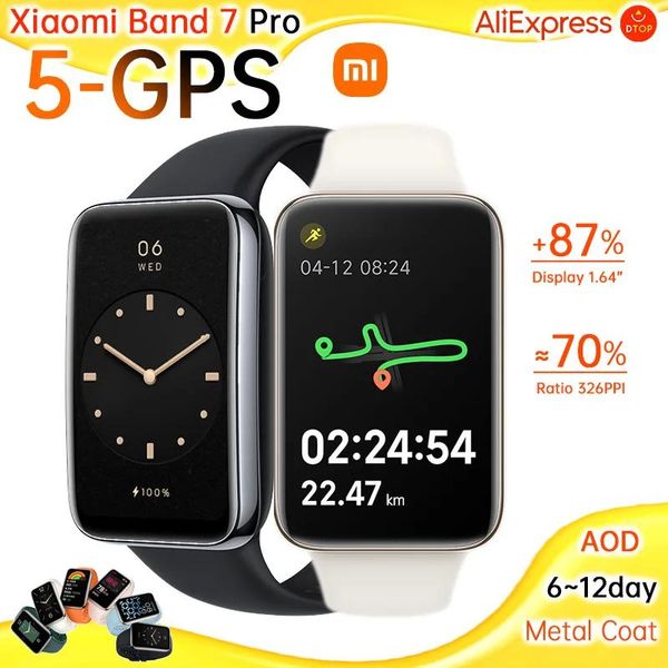 Relógios Original Xiaomi Band 7 Pro GPS Relógio Pulseira Pulseira Casaco de Metal 1.64 