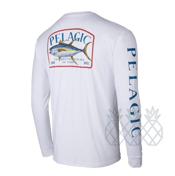 PELAGIC Magliette da pesca per uomo Estate Protezione solare UV Manica lunga Performance Camicie da pesca Personalizzate UPF 50 Camisa Pesca 2207185691543