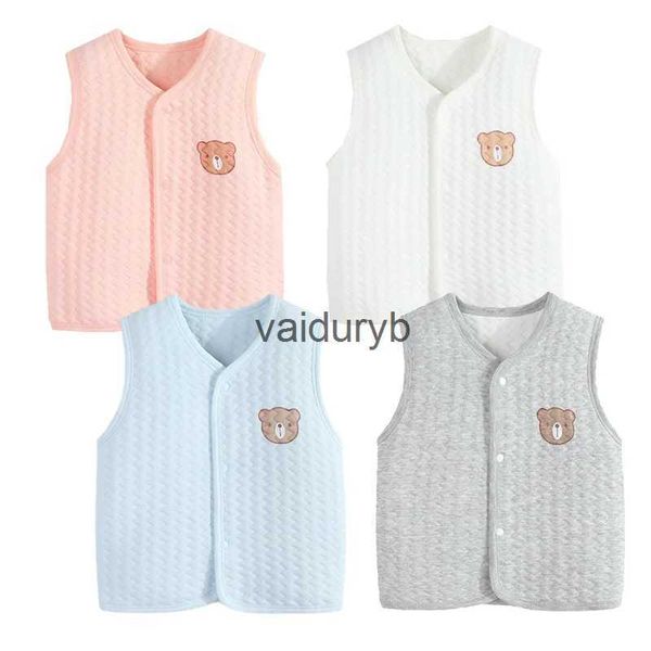 Colete novo algodão bebê colete dos desenhos animados urso colete para meninos meninas outono inverno crianças roupas da criança cardigan sem mangas infantil jaquetavaiduryb