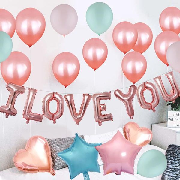 Party-Dekoration, 58-teiliges Set, Roségold, 32 x 2,4 m, goldfarbene Luftschlangen aus Aluminiumfolie, Dekorationen für Geburtstagsballons, hängende Wirbel