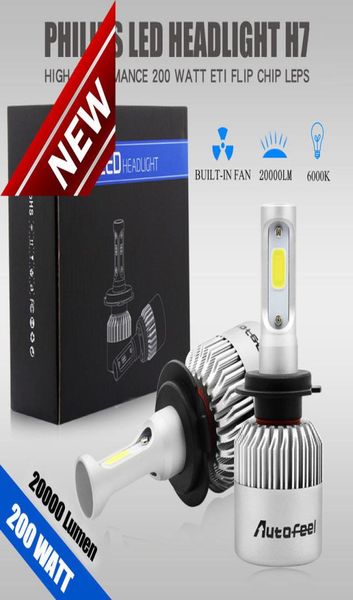 2pcs 200W 20000LM H7 Kit de farol de lâmpada LED à prova d'água Lâmpadas de feixe de carro 6000K brancas 2009748