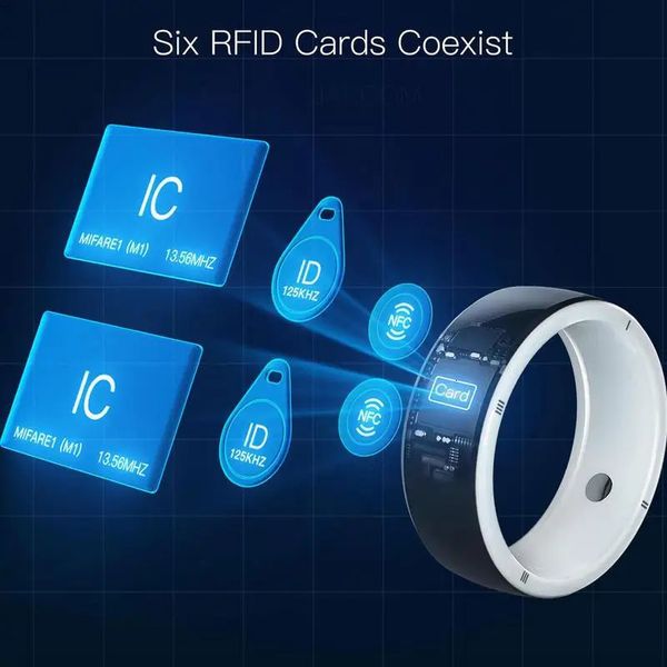 Anel inteligente rfid, 128gb, compartilhamento de disco sem fio para smartphone r5, anel inteligente com 6 cartões rfid integrados, 2 pedras de saúde 240110