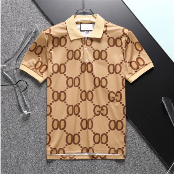 22ss Top Designer Mens Polos de Manga Curta Nova Primavera e Verão Camisas Casuais Rua Hip-Hop Homens Casual T-shirt Padrão de Impressão M-3XL