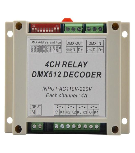 1 pz DMXRELAY4CH dmx512 relè decoder controller uso per lampada a led luci di striscia led ingresso AC110220V5693586