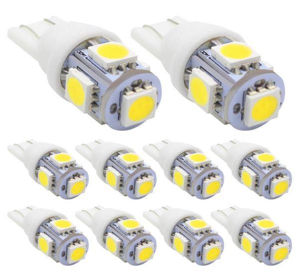 100x T10 LED araba ışığı W5W 5050 194 168 T10 LED ampul otomatik kama boşluk lambası T10 Kama Yan Ampuller