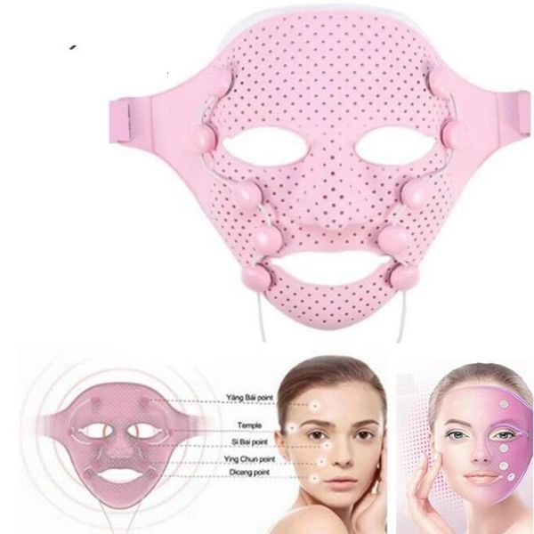 Maschera in silicone Elettrico a forma di V Lifting facciale Dimagrante Massaggiatore viso Anti rughe Dispositivo terapeutico EMS Macchina di bellezza 240111