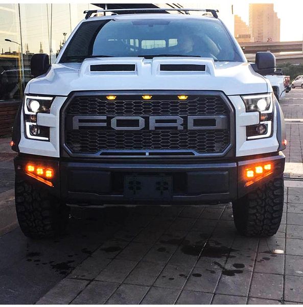 Luz principal do carro para ford f150 raptore led farol de circulação diurna 2015-2020 sinal de volta lente do projetor de feixe alto