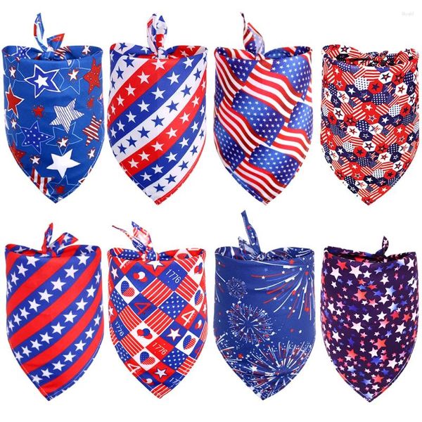 Hundebekleidung 40px Bandana 4. Juli Haustierprodukte Kleine bis mittlere Bandanas Schal Kleine Hunde Katzen Welpenlätzchen für den amerikanischen Unabhängigkeitstag