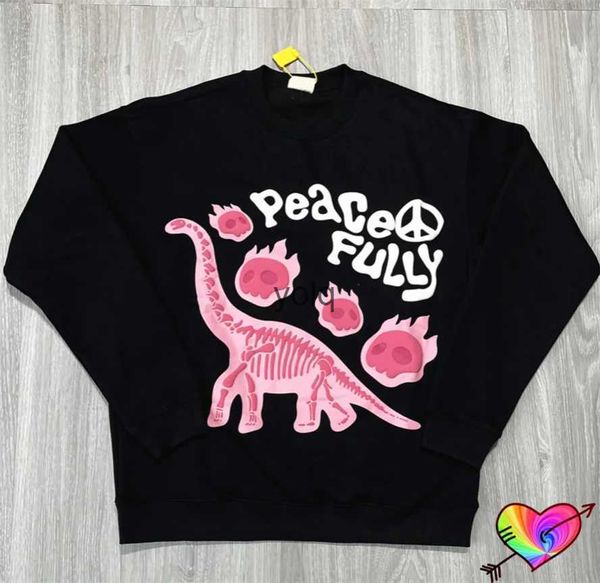 Felpe con cappuccio da uomo Felpe Pu Stampa Broken Planet Fully Peace Uomo Donna Fleece Crewne Pink Dinosaur Pulloversyolq