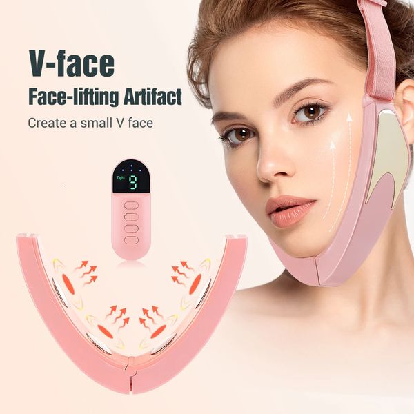 Умный массажер для лифтинга лица V-face, вибрационный, для похудения, интеллектуальные инструменты для красоты, с подогревом, укрепляющий кожу, устраняет отеки 240111