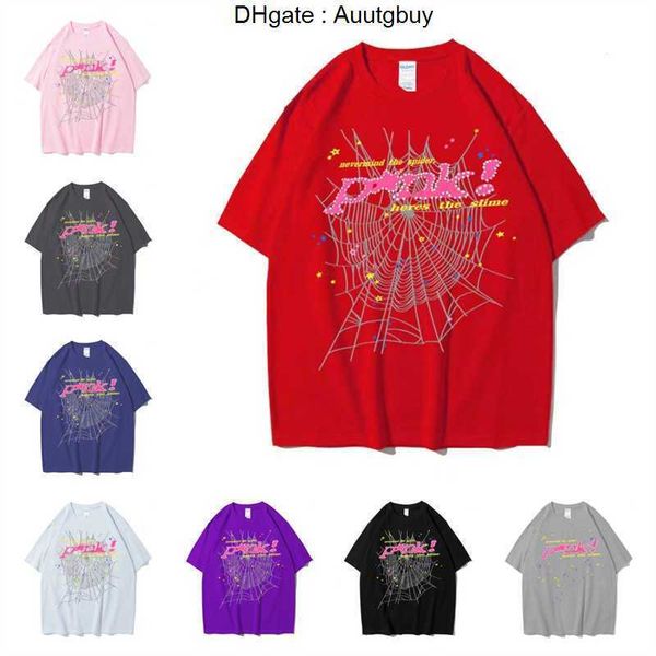 Verão Spider Camisetas Moda Mens Mulheres Designers Sp5der Camisetas Manga Longa Tops Algodão Camisetas Roupas Polos Curto Roupas de Alta Qualidade 2MNK