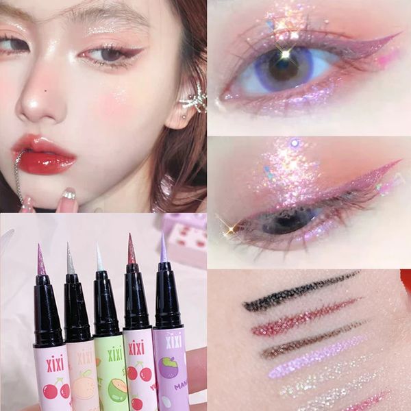 Fruit Diamond Glitter Eyeliner Pencil Augen-Make-up-Highlighter Wasserdicht Pearl Rose Brighten Silkworm Shadow Liquid Pen 240111