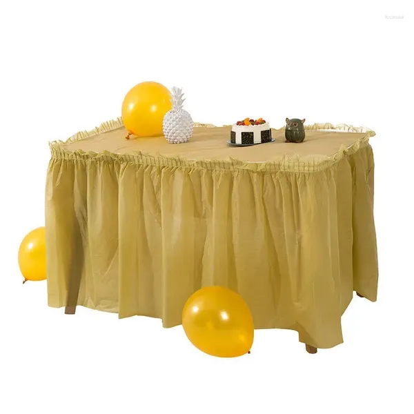 Юбка для стола, 10 шт., одноразовая пластиковая вечеринка 73x426 см, чехол для украшения «С Днем Рождения», свадебного фестиваля