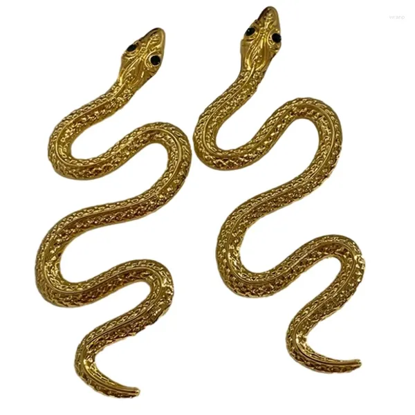 Brincos pendurados cobra retrô brinco de serpente elegante escuro exagerado gotas de orelha gótico acessório de joias ornamento de festa