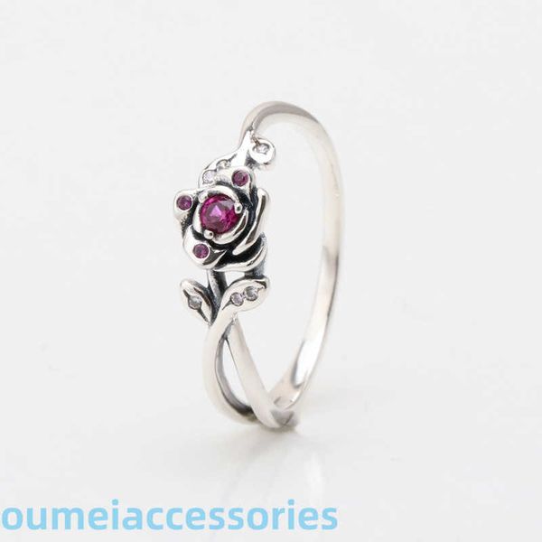 Schmuckdesigner Pandoraring Doras Bandringe Schatze S925 Silber Di Sini Schöne und Biest Rosenring Mode Blütenblatt Blumenring