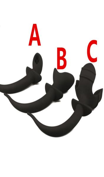 Giocattoli del sesso anale per donne uomini gay coda di cane in silicone aperto ano tallone butt plug in giochi per adulti per coppie8189844