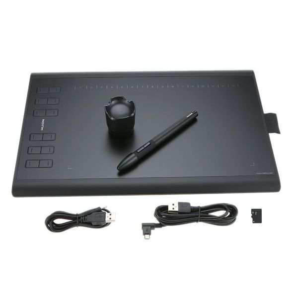 Grafiktabletts Stifte Professionelles Grafik-Ding-Tablet Micro-USB-Signatur-Digitalplatine 1060Plus mit wiederaufladbarem Malstift H Dhfvm