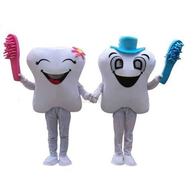 2018 de alta qualidade dente sorridente dentista mascote traje fantasia festa vestido adulto presentes237c